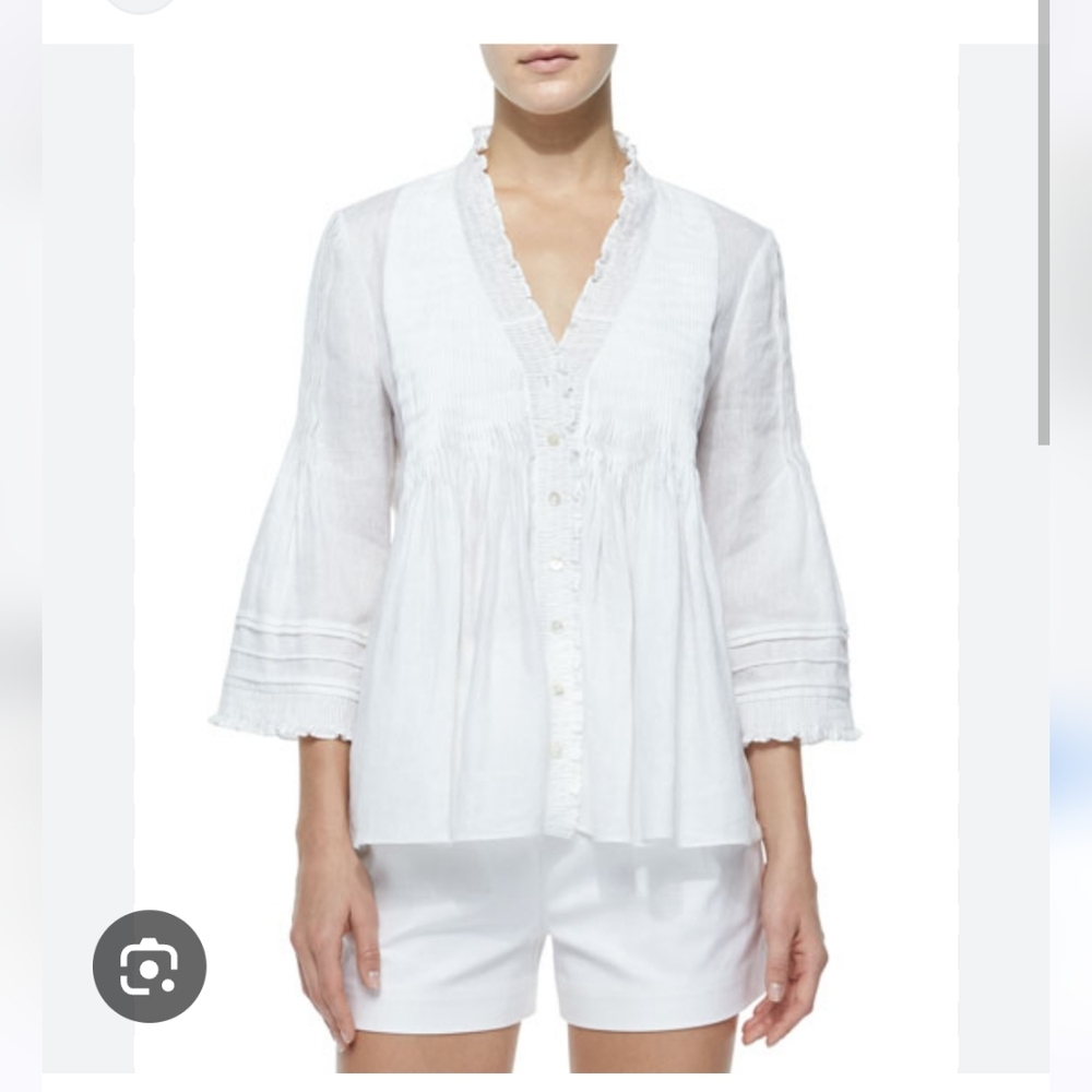Diane von furstenberg layla linen top size 2
